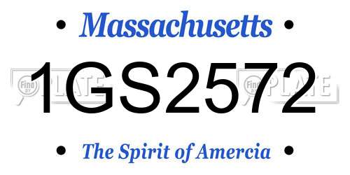 1GS2572 Massachusetts License Plate