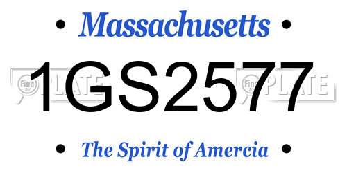 1GS2577 Massachusetts License Plate