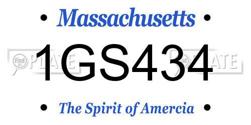 1GS434 Massachusetts License Plate