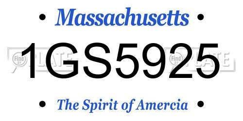1GS5925 Massachusetts License Plate