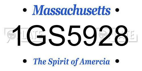 1GS5928 Massachusetts License Plate