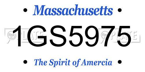1GS5975 Massachusetts License Plate