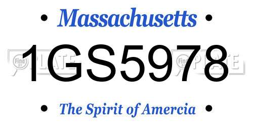 1GS5978 Massachusetts License Plate