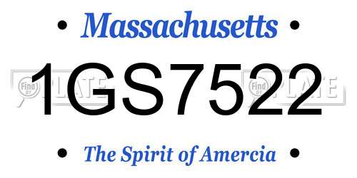 1GS7522 Massachusetts License Plate