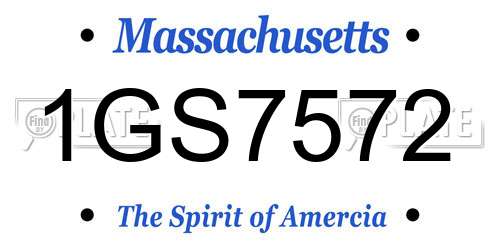 1GS7572 Massachusetts License Plate