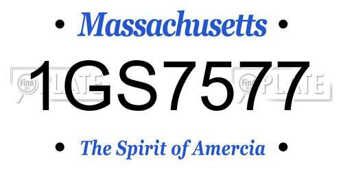 1GS7577 Massachusetts License Plate