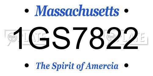 1GS7822 Massachusetts License Plate
