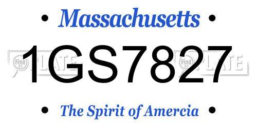 1GS7827 Massachusetts License Plate