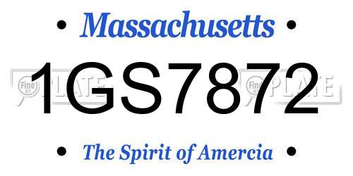 1GS7872 Massachusetts License Plate