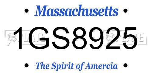1GS8925 Massachusetts License Plate