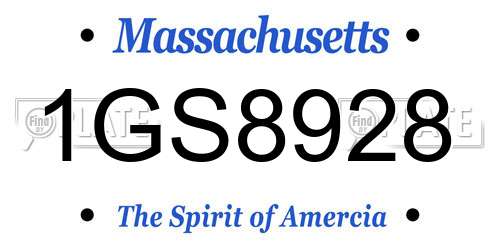 1GS8928 Massachusetts License Plate