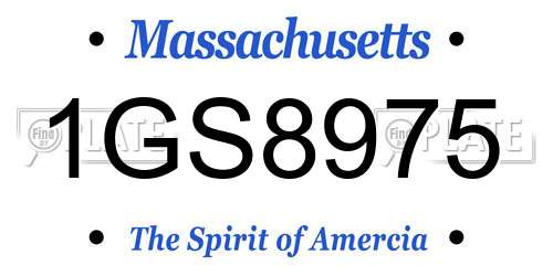 1GS8975 Massachusetts License Plate