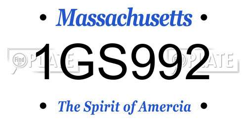 1GS992 Massachusetts License Plate