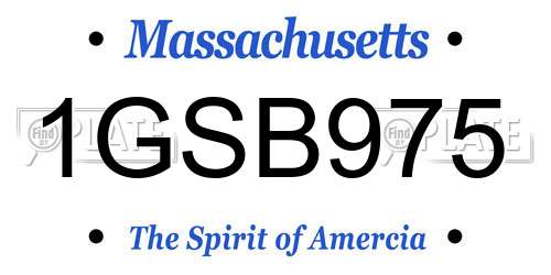 1GSB975 Massachusetts License Plate