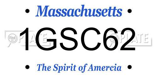 1GSC62 Massachusetts License Plate