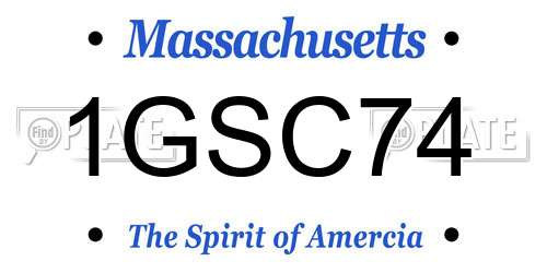1GSC74 Massachusetts License Plate