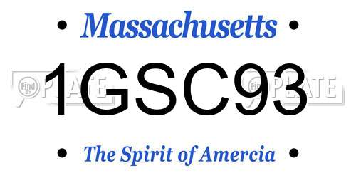 1GSC93 Massachusetts License Plate