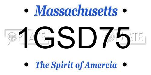 1GSD75 Massachusetts License Plate