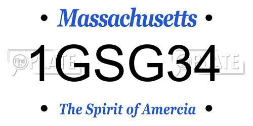 1GSG34 Massachusetts License Plate