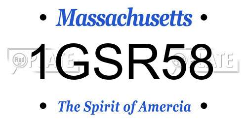 1GSR58 Massachusetts License Plate