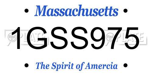1GSS975 Massachusetts License Plate