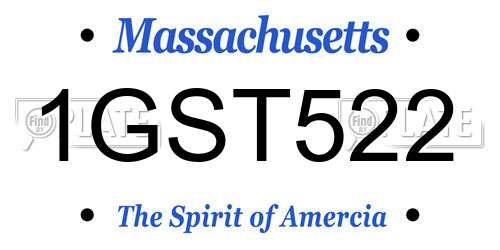 1GST522 Massachusetts License Plate