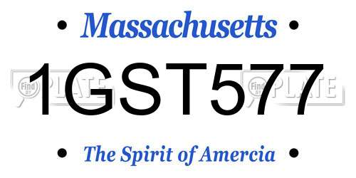 1GST577 Massachusetts License Plate