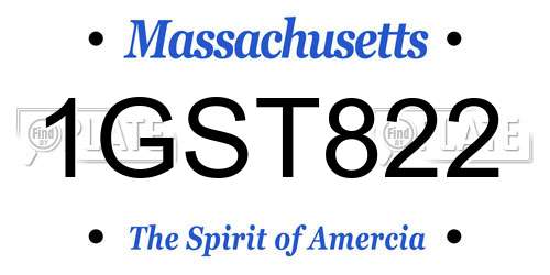 1GST822 Massachusetts License Plate