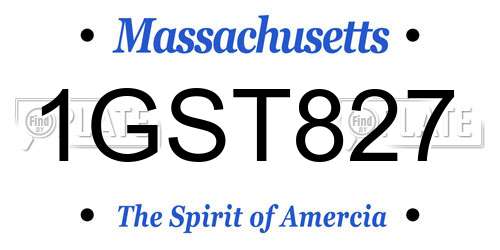 1GST827 Massachusetts License Plate