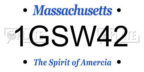 1GSW42 Massachusetts License Plate