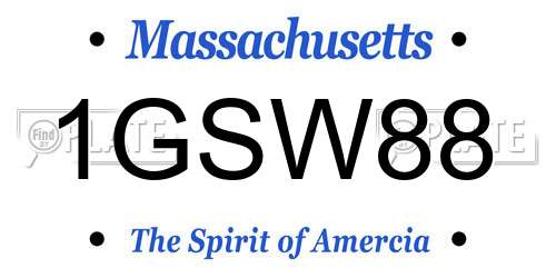 1GSW88 Massachusetts License Plate
