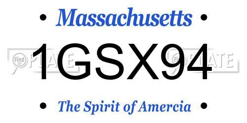 1GSX94 Massachusetts License Plate