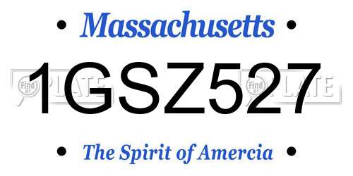 1GSZ527 Massachusetts License Plate