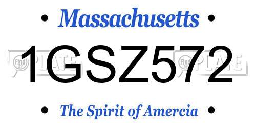1GSZ572 Massachusetts License Plate