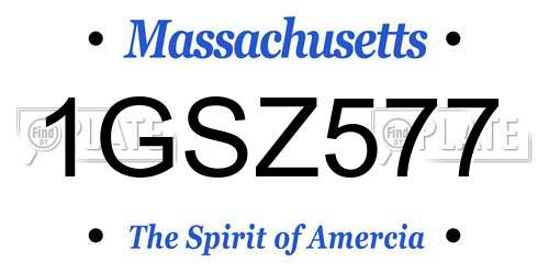 1GSZ577 Massachusetts License Plate