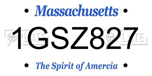1GSZ827 Massachusetts License Plate
