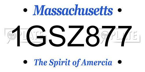1GSZ877 Massachusetts License Plate