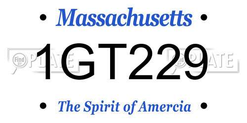 1GT229 Massachusetts License Plate