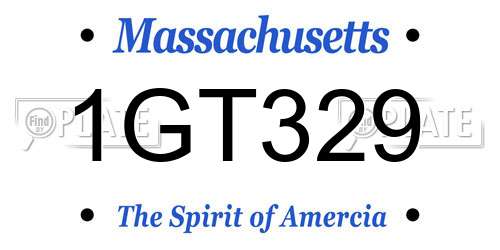 1GT329 Massachusetts License Plate