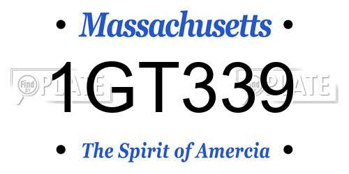 1GT339 Massachusetts License Plate