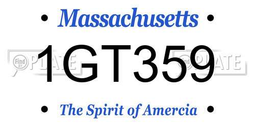 1GT359 Massachusetts License Plate