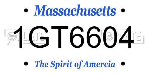 1GT6604 Massachusetts License Plate
