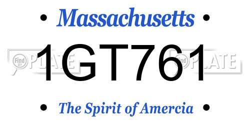 1GT761 Massachusetts License Plate