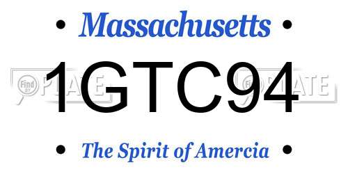 1GTC94 Massachusetts License Plate