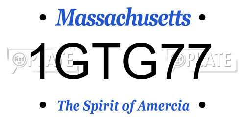 1GTG77 Massachusetts License Plate