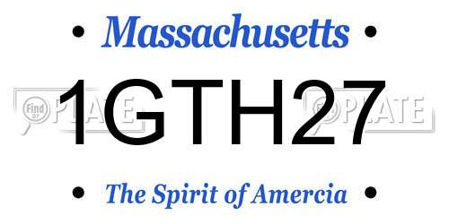 1GTH27 Massachusetts License Plate