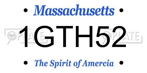 1GTH52 Massachusetts License Plate