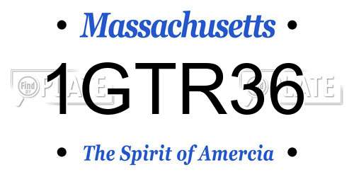 1GTR36 Massachusetts License Plate