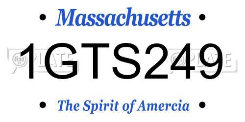 1GTS249 Massachusetts License Plate