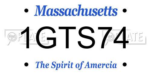 1GTS74 Massachusetts License Plate